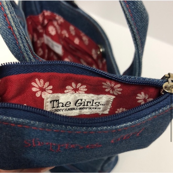 Blue Denim Sunny Hawaii “The Girls” Bag with embroidery and matching coin purse - Picture 7 of 13